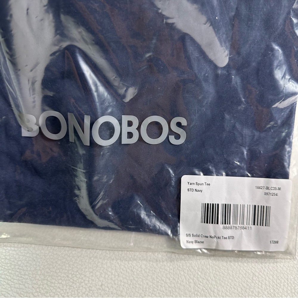 Bonobos Mens Crew Neck Yarn Spun Tee Short Sleeve Standard Fit Navy - Picture 3 of 4